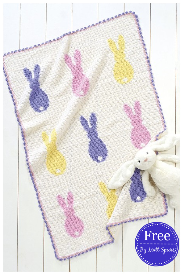 Easter Bunny Baby Blanket Free Crochet Pattern