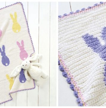 Easter Bunny Baby Blanket Free Crochet Pattern