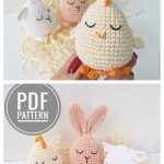 Easter Egg Crochet Pattern Chick Bunny Lamb