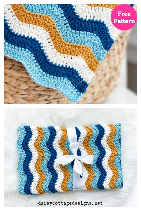 Easy Ripple Blanket Free Crochet Pattern 