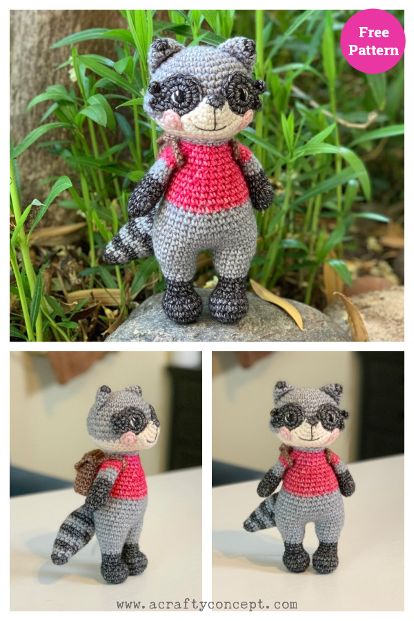 Fritz the Raccoon Free Crochet Pattern