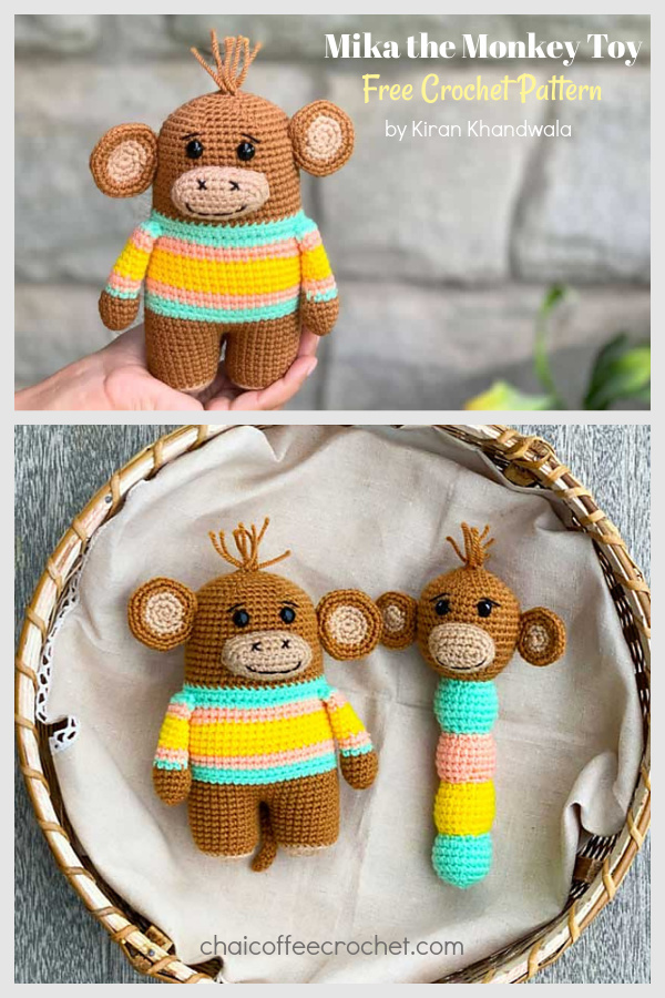 Mika the Monkey Toy Amigurumi Free Crochet Pattern