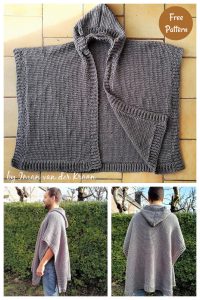 Hooded Ruana Free Crochet Pattern