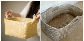Rectangular Basket with Handles Free Crochet Pattern