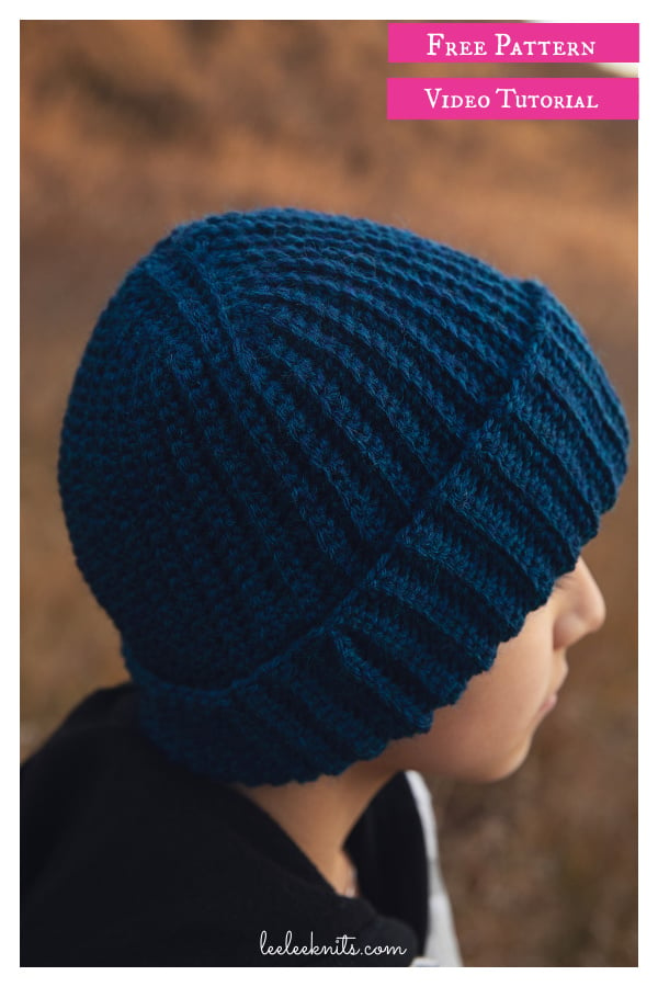 Ribbed Beanie Free Crochet Pattern and Video Tutorial