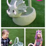 Amazing Easter Basket Crochet Patterns Triceratops Unicorn