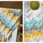 Bobble Chevron Blanket Free Crochet Pattern