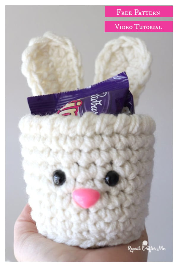 Bunny Cups Free Crochet Pattern and Video Tutorial