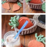 Carrot Coasters With Basket Crochet Pattern