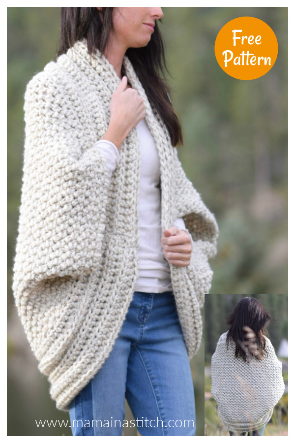 Cozy Blanket Cardigan Free Crochet Pattern