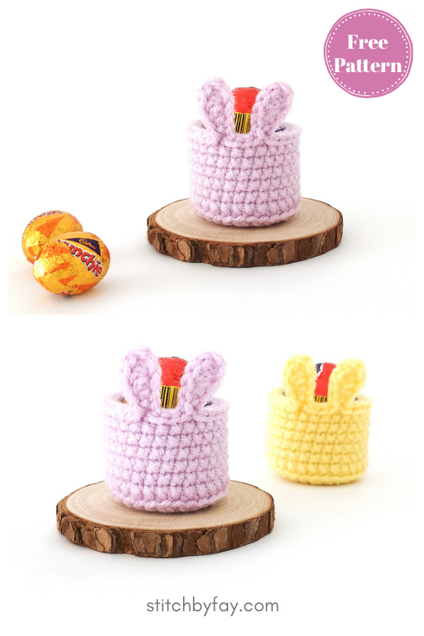 Creme Egg Bunny Basket Free Crochet Pattern