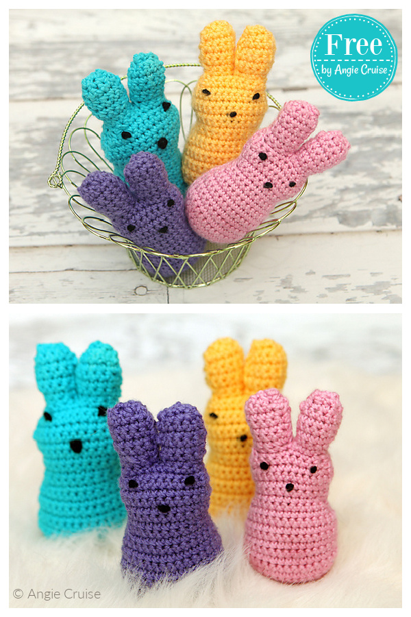 Easter Bunny Peeps Free Crochet Pattern