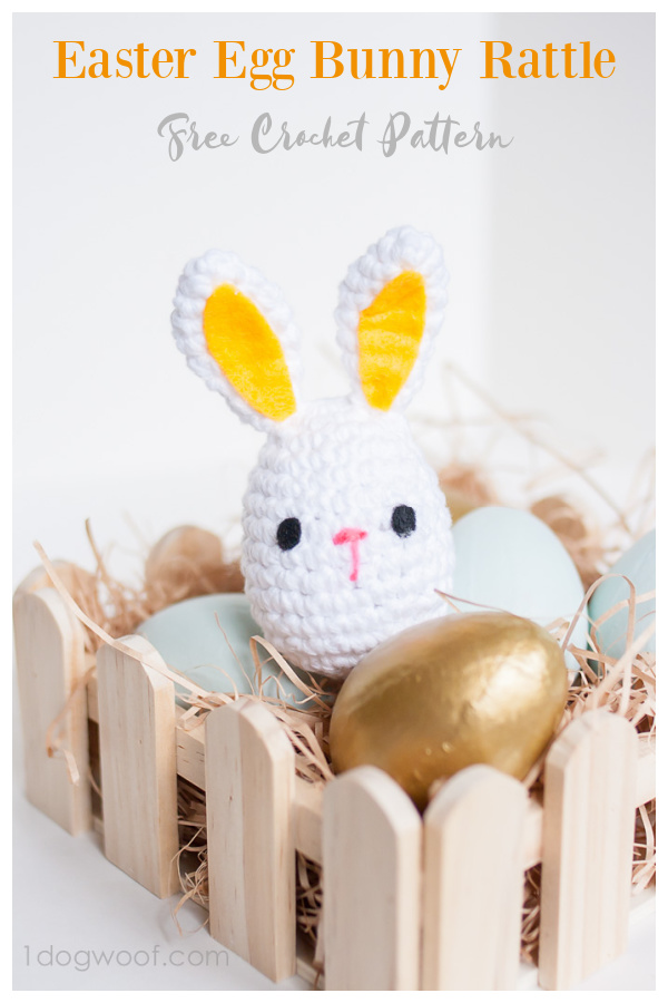Easter Egg Bunny Rattle Free Crochet Pattern