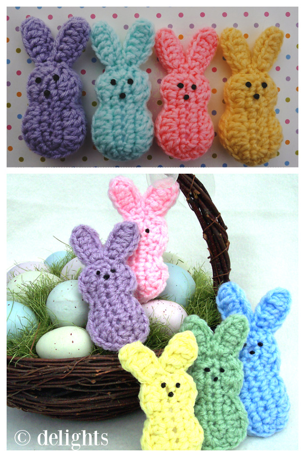 Easter Marshmallow Bunnies Free Crochet Pattern