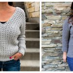 Easy Crochet V-Neck Sweater Free Patterns
