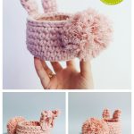 Fluffy Mini Easter Bunny Basket Free Crochet Pattern