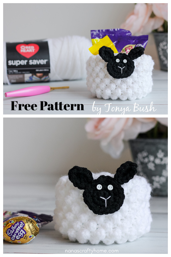 Lamb Cup Mini Basket Free Crochet Pattern