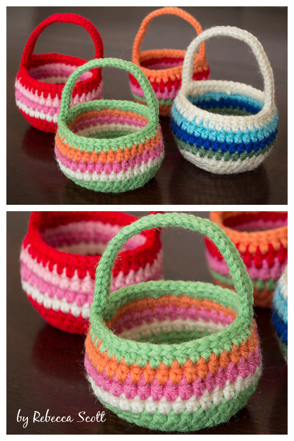 Mini Easter Basket Free Crochet Pattern 