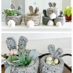 Mini Easter Bunny Basket Crochet Pattern