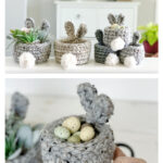 Mini Easter Bunny Basket Free Crochet Pattern and Video Tutorial