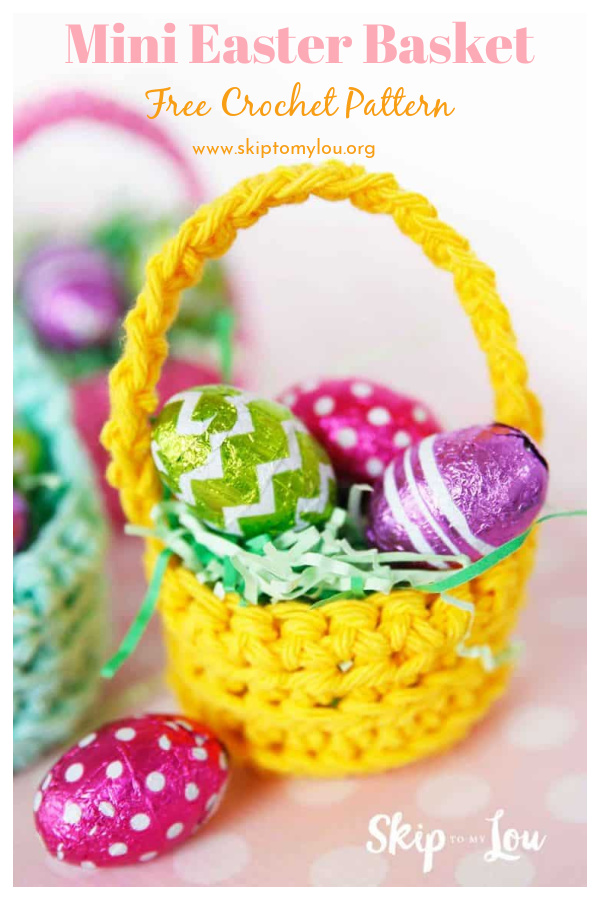 Mini Easter basket Free Crochet Pattern