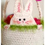 Peek A Boo Rabbit Easter Basket Free Crochet Pattern