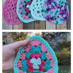 Retro Granny Stitch Egg Coster Free Crochet Pattern