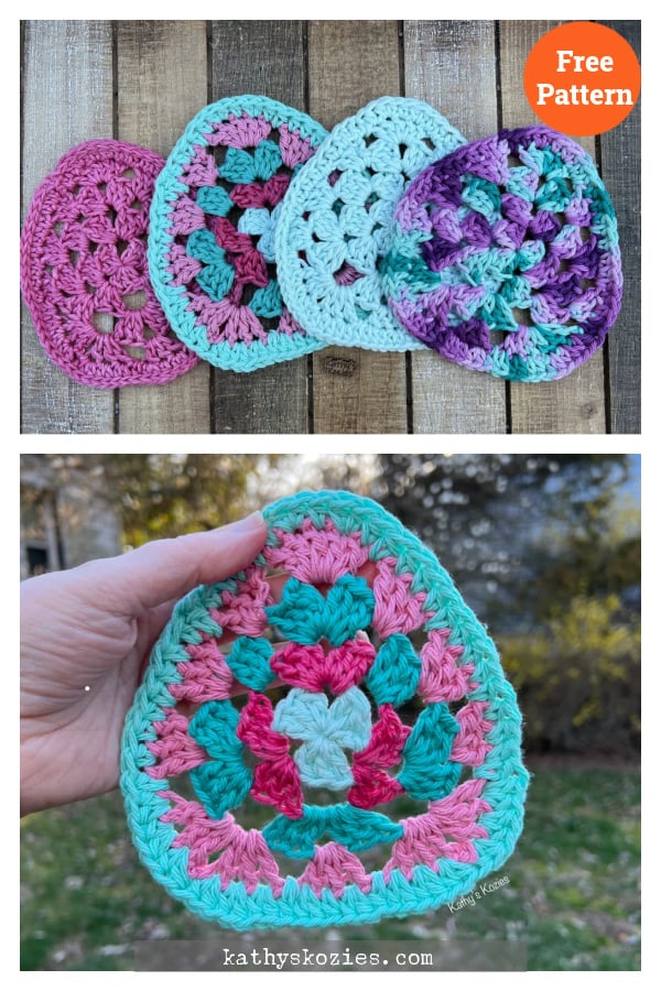 Retro Granny Stitch Egg Coster Free Crochet Pattern