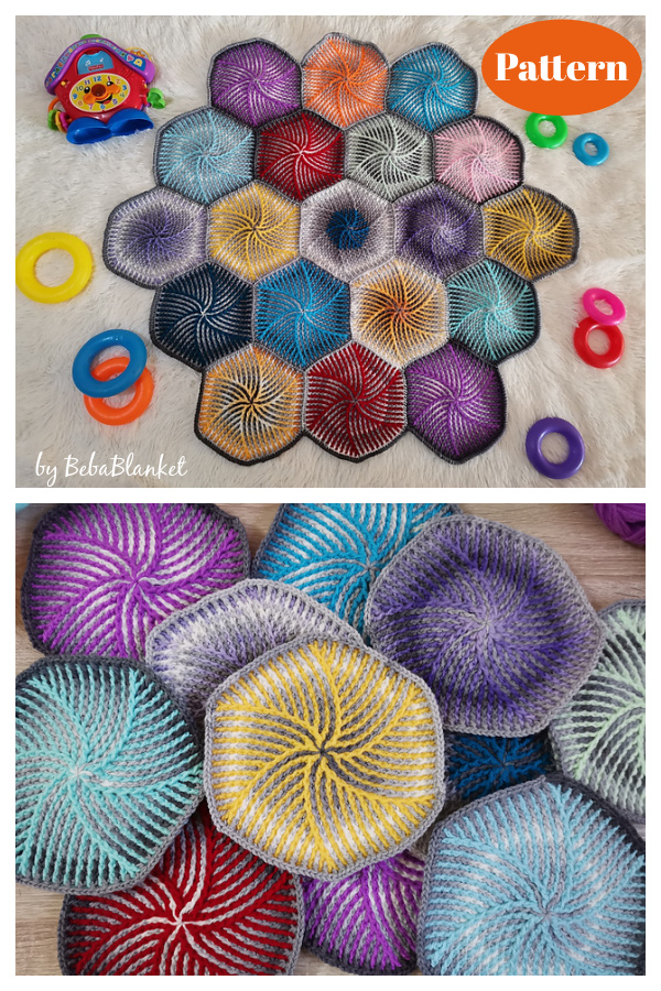 Swirly Hexagon Crochet Pattern 