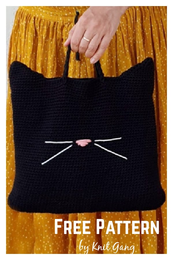 The Jack Cat Tote Bag Free Crochet Pattern