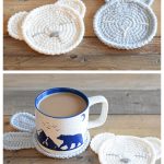 The Sleepy Bunny and Bear Coasters Free Crochet Pattern