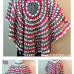 Circular Long Poncho Free Crochet Pattern