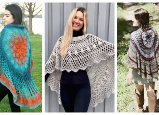 Circular Asymmetric Long Poncho Crochet Patterns