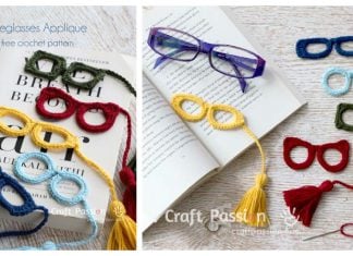 Eyeglasses Applique Free Crochet Pattern
