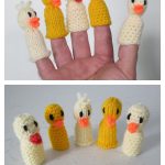 Finger Ducks Puppet Free Crochet and Knitting Pattern