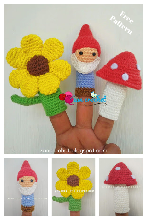 Garden Finger Puppets Free Crochet Pattern