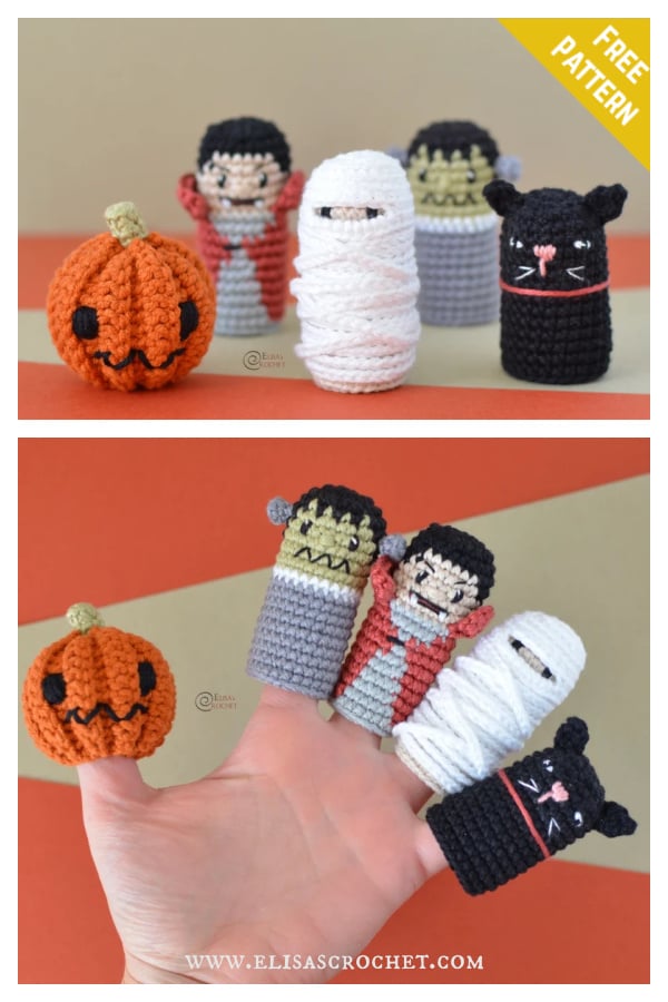 Halloween Finger Puppets Free Crochet Pattern