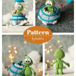 Martian toy Baby Alien and UFO crochet Pattern