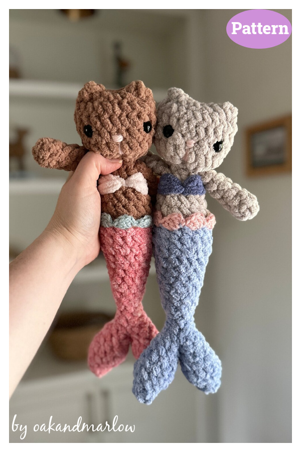 Plush Kitty with Mermaid Tail Crochet Pattern