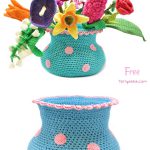 Polkadot Flower Vase Free Crochet Pattern