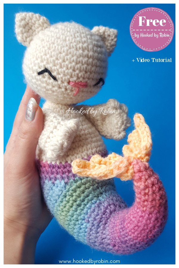 Purrmaid Mermaid Cat Amigurumi Free Crochet Pattern and Video Tutorial