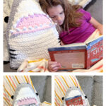 Shark Pillow with Book Pocket Free Crochet Pattern