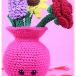 Vase of Flowers Amigurumi Free Crochet Pattern
