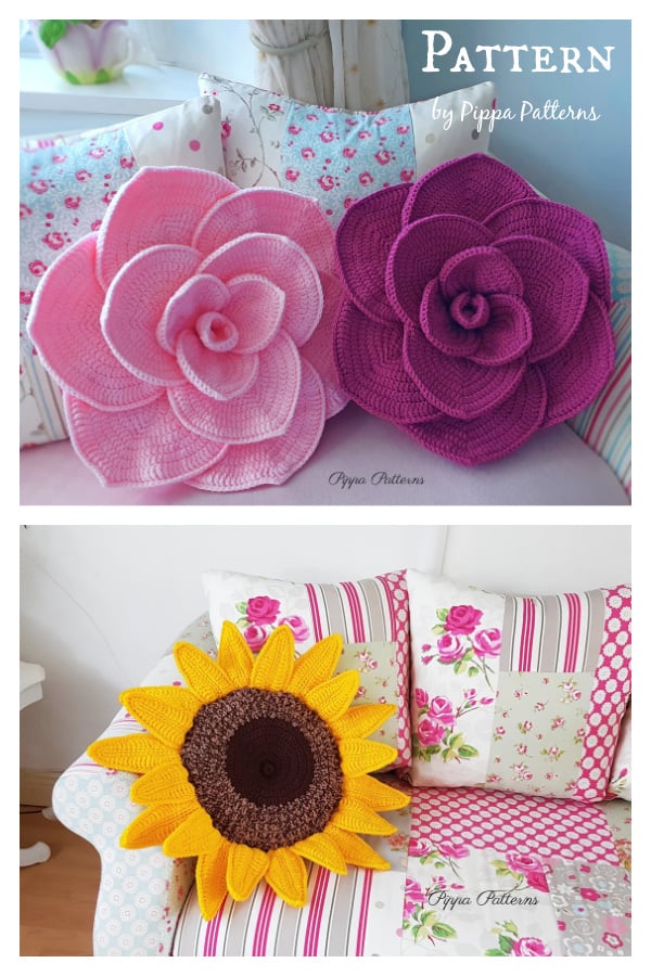 Amazing Flower Pillow Crochet Patterns 