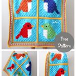 C2C Square Bird Blanket Free Crochet Pattern