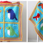 C2C Square Bird Blanket Free Crochet Pattern