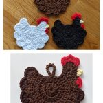 Chicken Coasters Crochet Pattern
