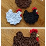 Chicken Coasters Free Crochet Pattern