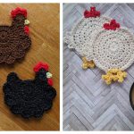 Chicken Coasters Free Crochet Pattern