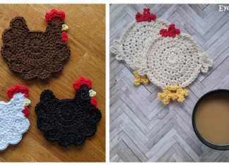 Chicken Coasters Free Crochet Pattern